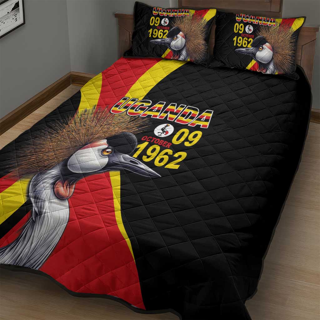 Uganda Independence Day with Crowned Cranes Quilt Bed Set LT03