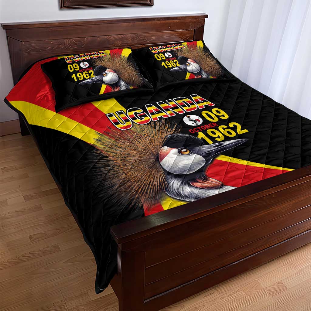 Uganda Independence Day with Crowned Cranes Quilt Bed Set LT03