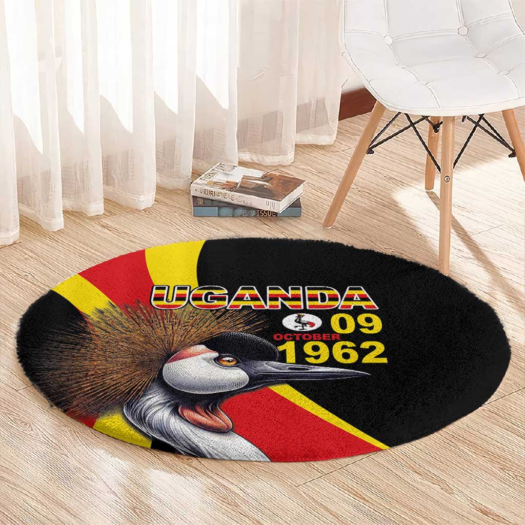 Uganda Independence Day with Crowned Cranes Round Carpet LT03