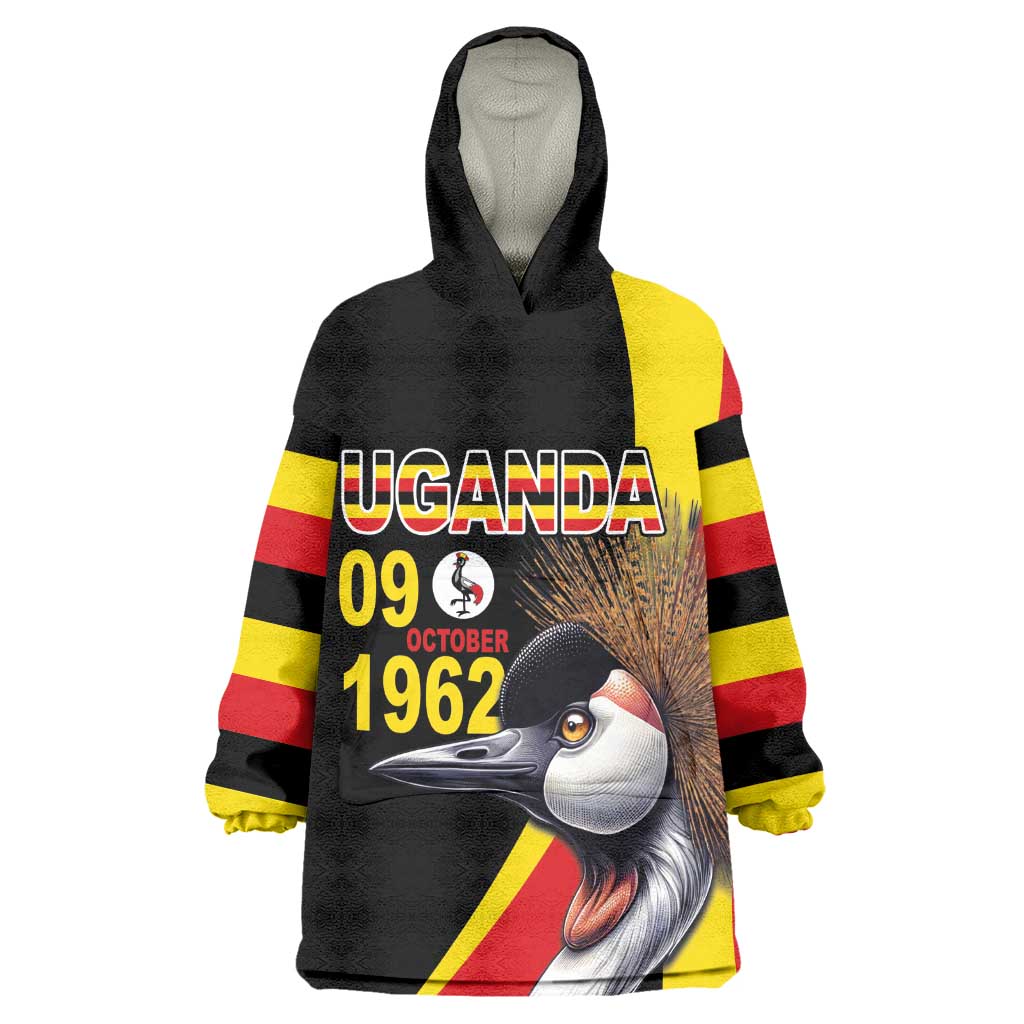 Uganda Independence Day with Crowned Cranes Wearable Blanket Hoodie LT03
