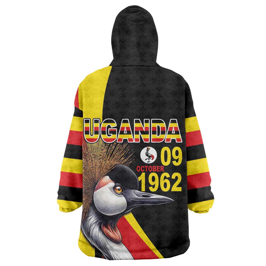 Uganda Independence Day with Crowned Cranes Wearable Blanket Hoodie LT03