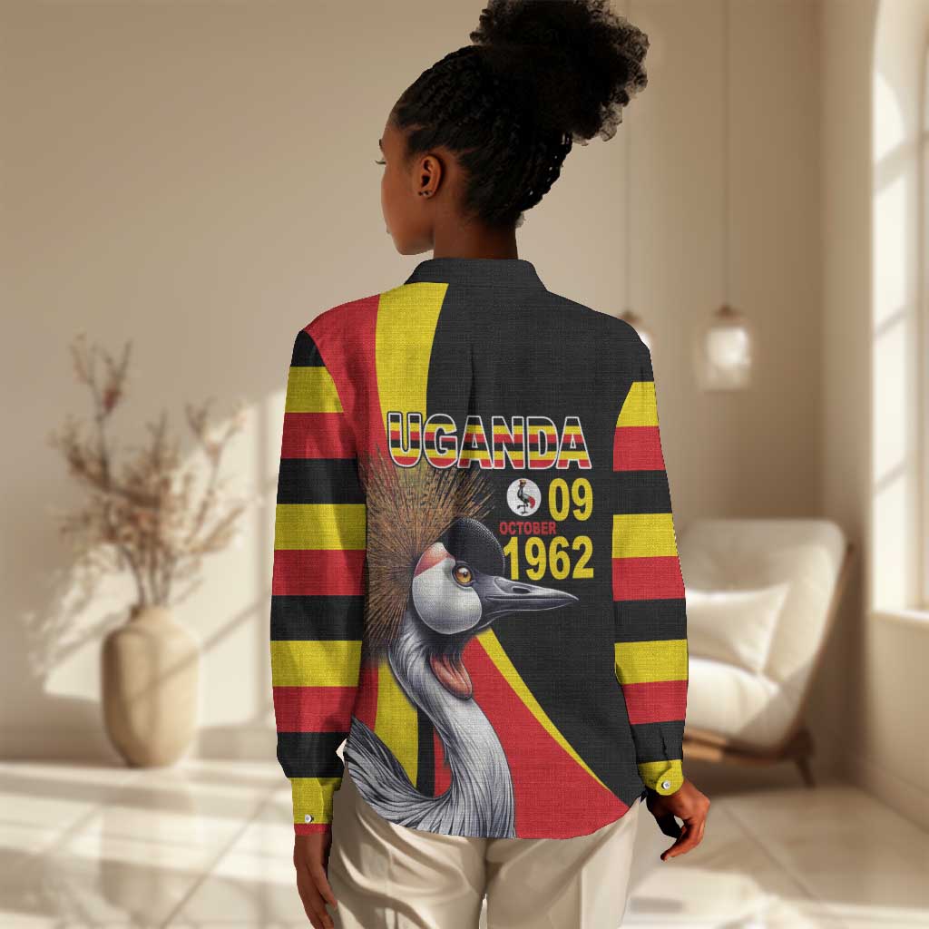 Uganda Independence Day with Crowned Cranes Women Casual Shirt LT03
