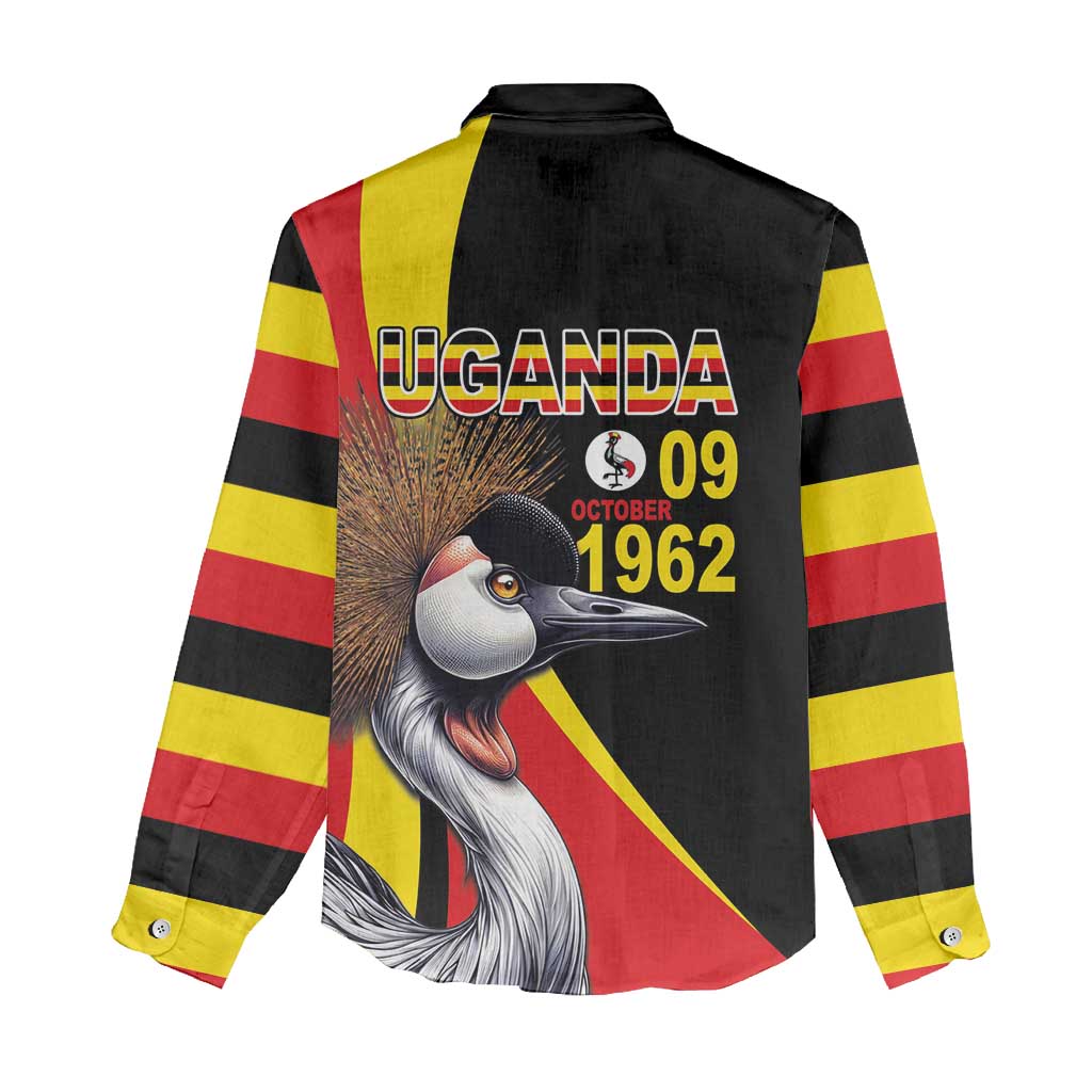 Uganda Independence Day with Crowned Cranes Women Casual Shirt LT03