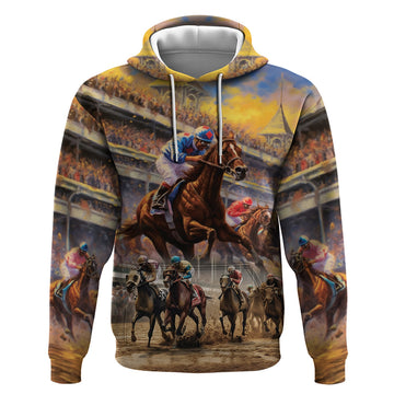 Kentucky Hosts Horse Races Watercolor Hoodie LT03