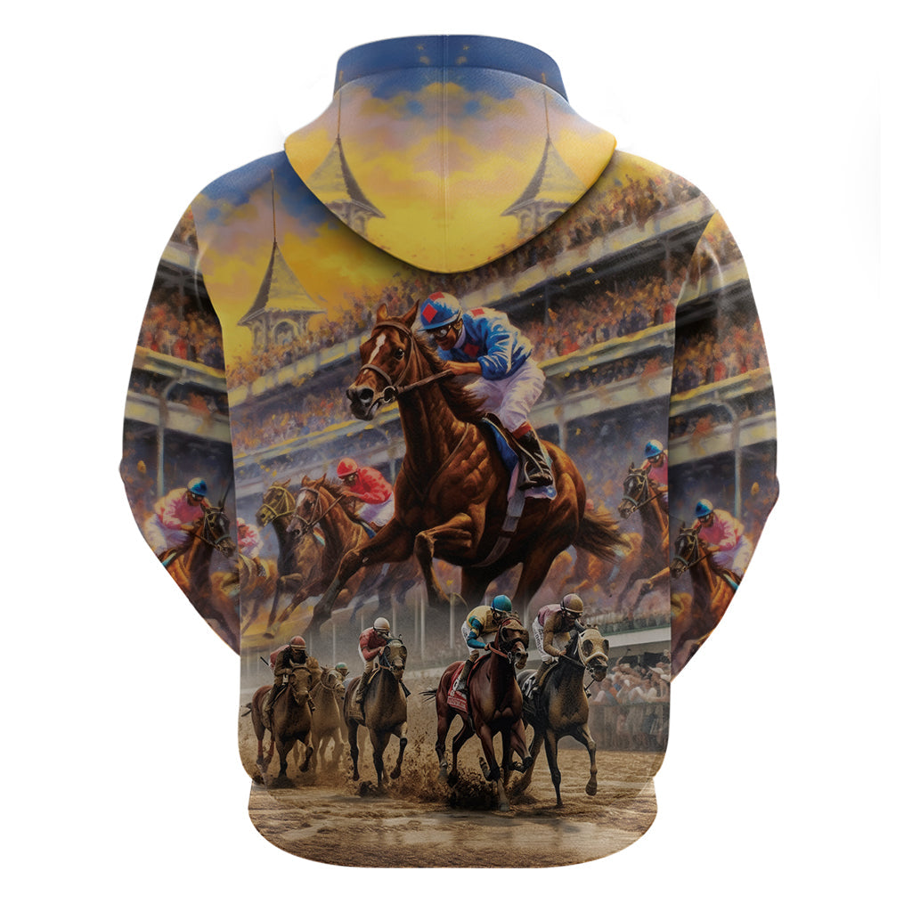 Kentucky Hosts Horse Races Watercolor Hoodie LT03