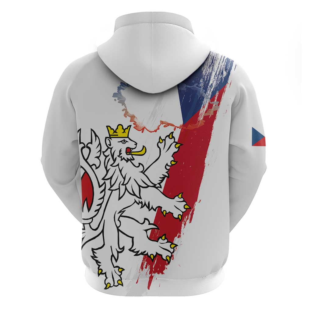 Czechia Independence Day Hoodie National Flag Brush Style and Bohemia Lion LT03