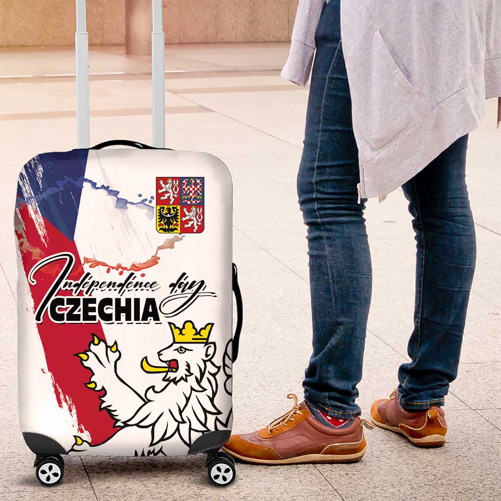 Czechia Independence Day Luggage Cover National Flag Brush Style and Bohemia Lion LT03