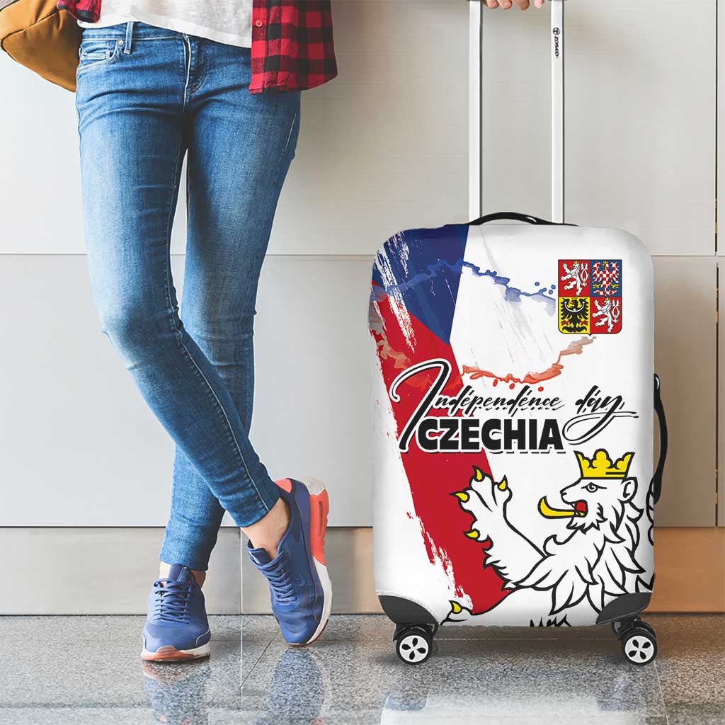 Czechia Independence Day Luggage Cover National Flag Brush Style and Bohemia Lion LT03