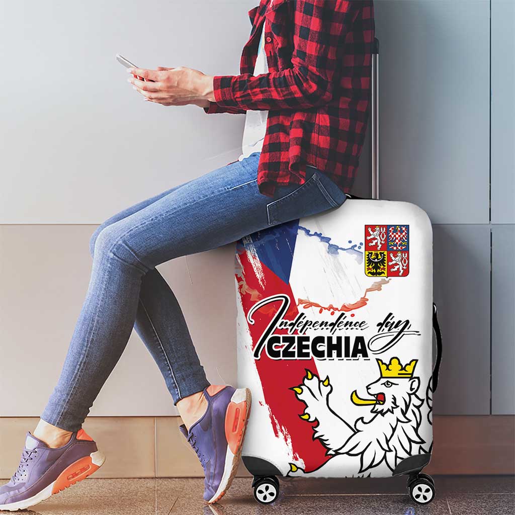 Czechia Independence Day Luggage Cover National Flag Brush Style and Bohemia Lion LT03