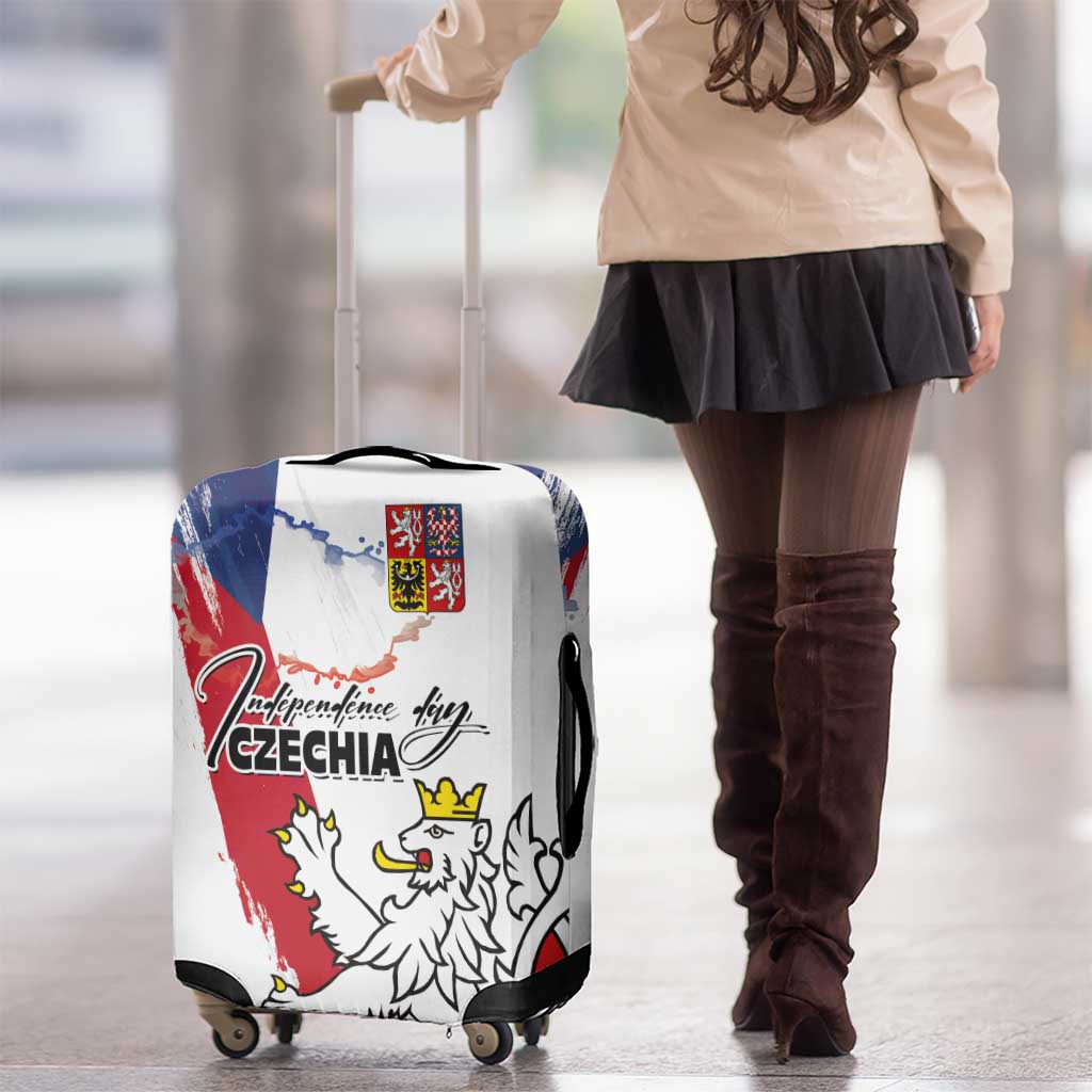 Czechia Independence Day Luggage Cover National Flag Brush Style and Bohemia Lion LT03