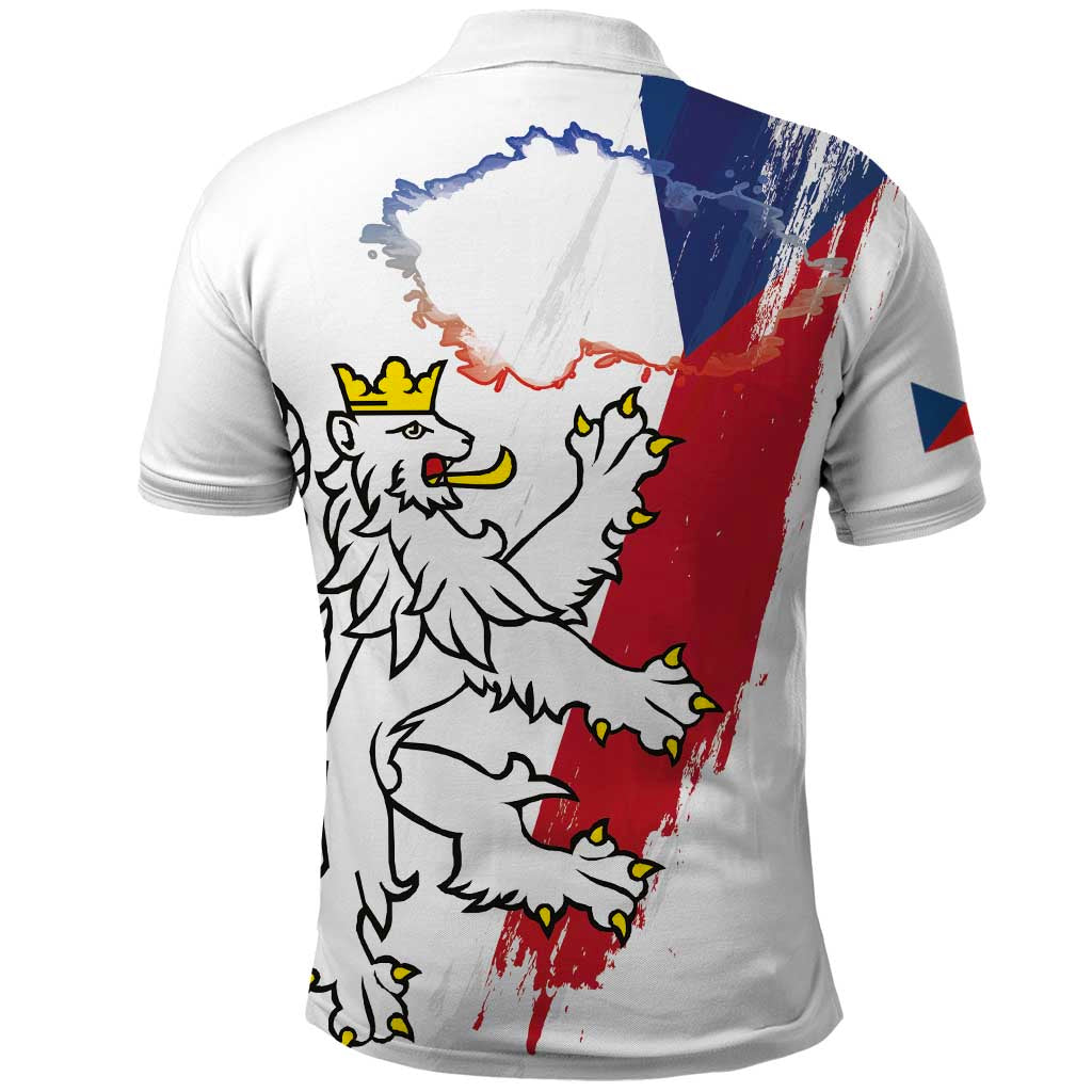 Czechia Independence Day Polo Shirt National Flag Brush Style and Bohemia Lion LT03