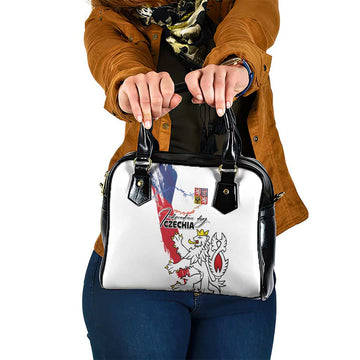 Czechia Independence Day Shoulder Handbag National Flag Brush Style and Bohemia Lion LT03