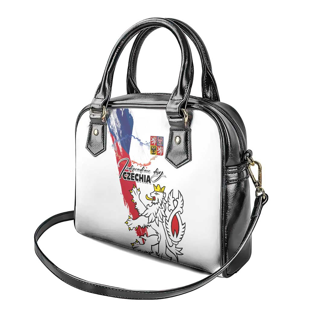 Czechia Independence Day Shoulder Handbag National Flag Brush Style and Bohemia Lion LT03