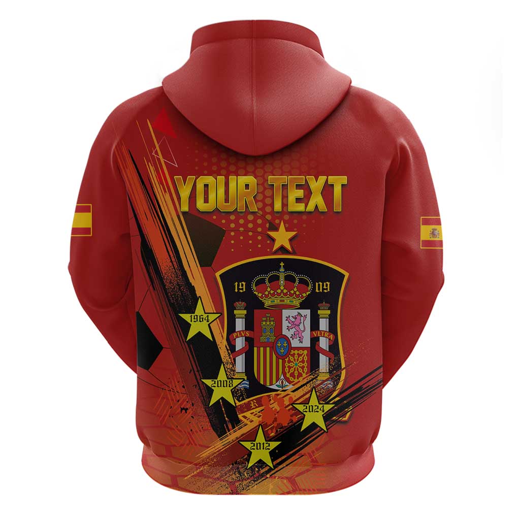 Personalised Spain Football 2024 Hoodie La Roja The Fourth Time Champion European LT03