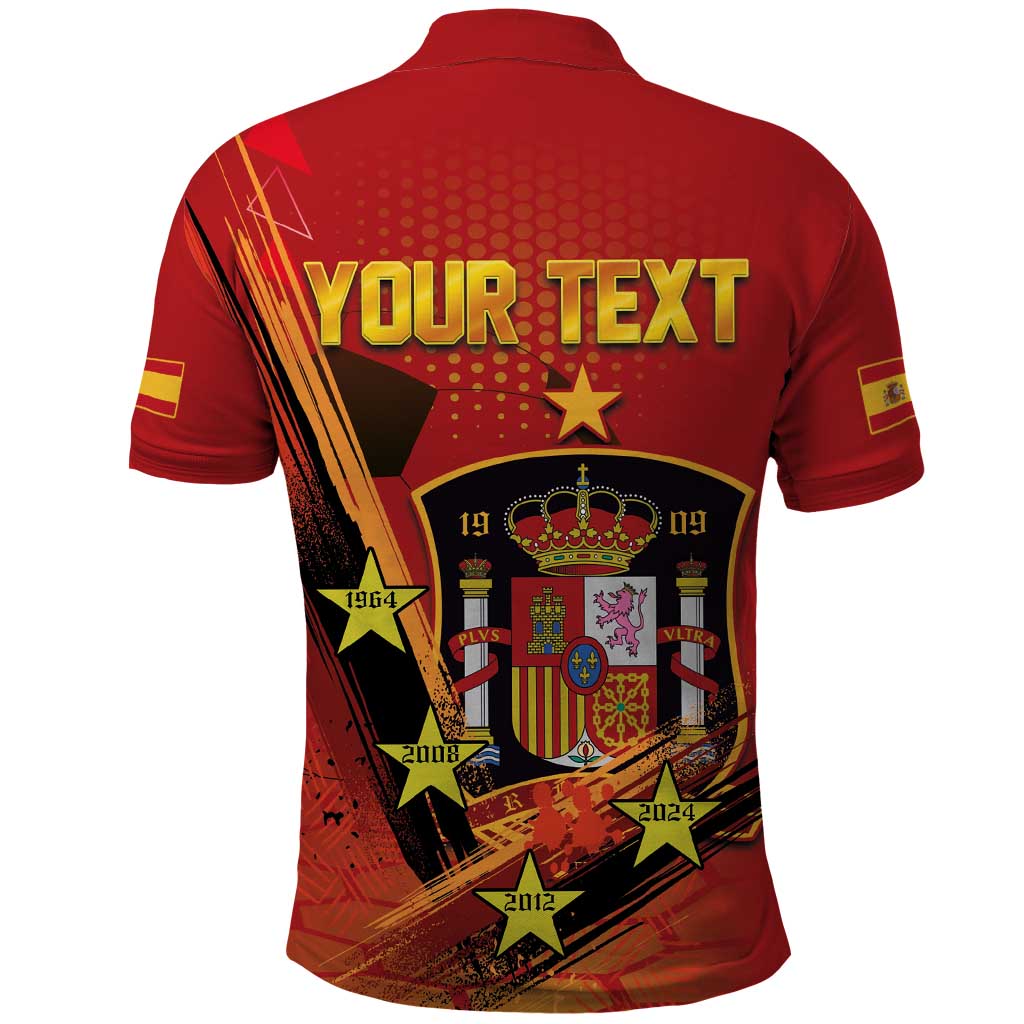 Personalised Spain Football 2024 Polo Shirt La Roja The Fourth Time Champion European LT03