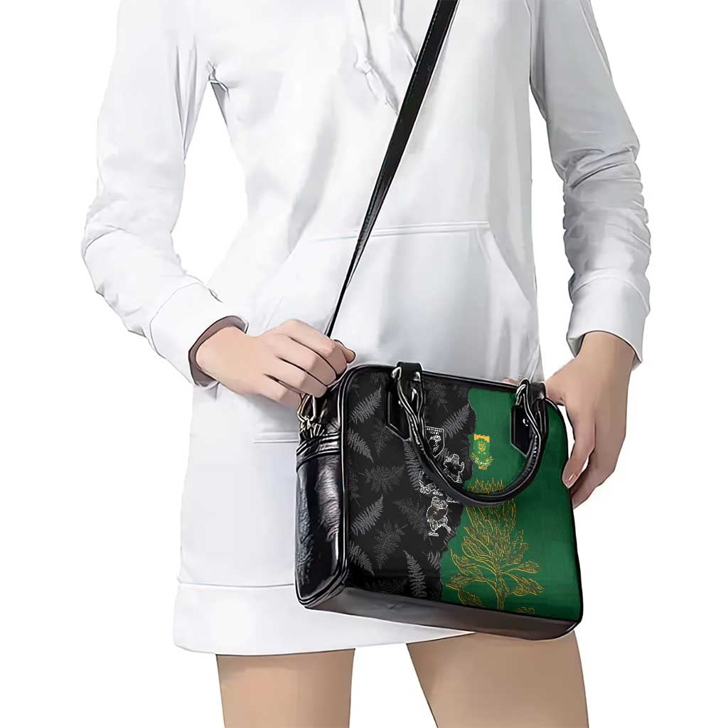 Aotearoa South Africa Rugby Freedom Cup Shoulder Handbag Kiwi Warriors Haka with King Protea Symbol LT03