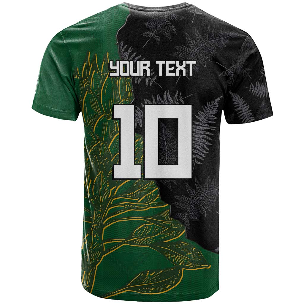 Custom Aotearoa South Africa Rugby Freedom Cup T shirt Kiwi Warriors Haka with King Protea Symbol LT03