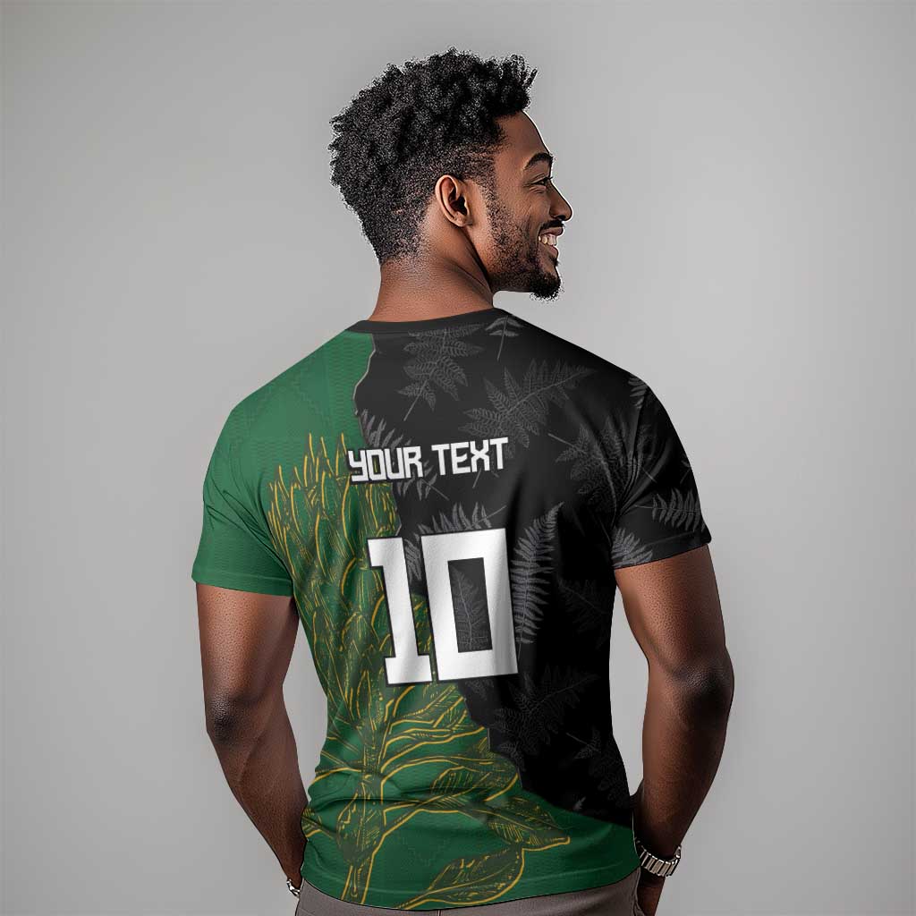 Custom Aotearoa South Africa Rugby Freedom Cup T shirt Kiwi Warriors Haka with King Protea Symbol LT03