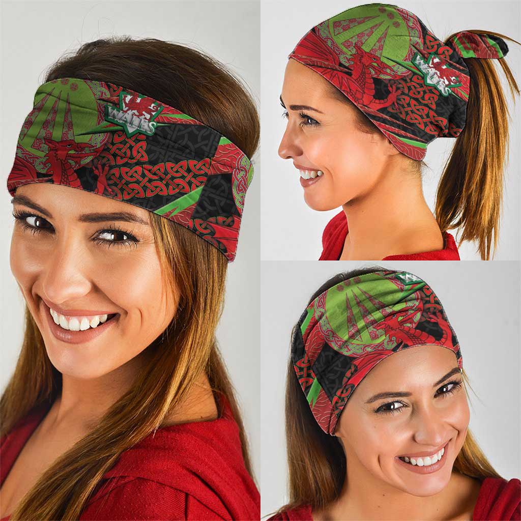 Welsh Celtic-Awen Neck Gaiter Wales Y Ddraig Goch with Celtic Knot Sporty LT03