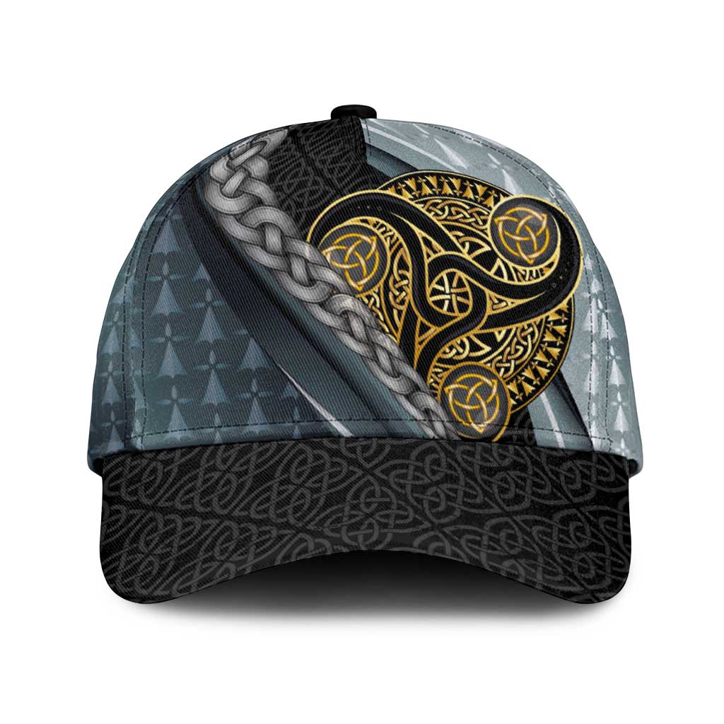 Brittany Triskele Celtic Classic Cap Silver and Gold Sporty Style LT03