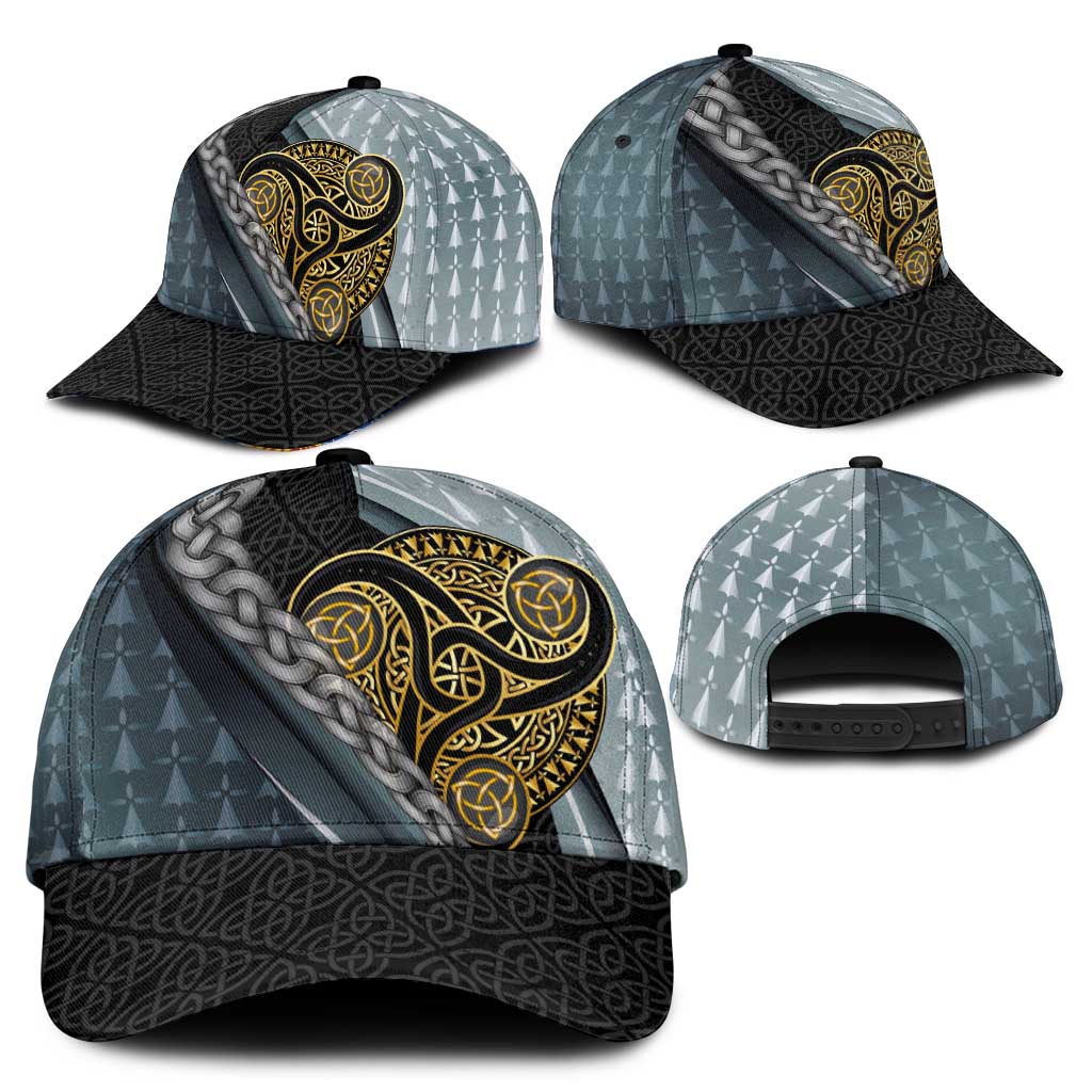 Brittany Triskele Celtic Classic Cap Silver and Gold Sporty Style LT03