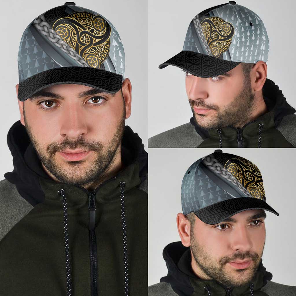 Brittany Triskele Celtic Classic Cap Silver and Gold Sporty Style LT03