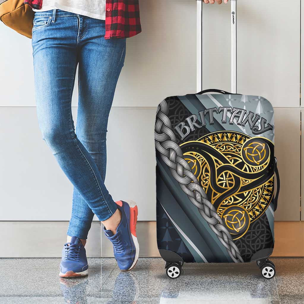 Brittany Triskele Celtic Luggage Cover Silver and Gold Sporty Style LT03