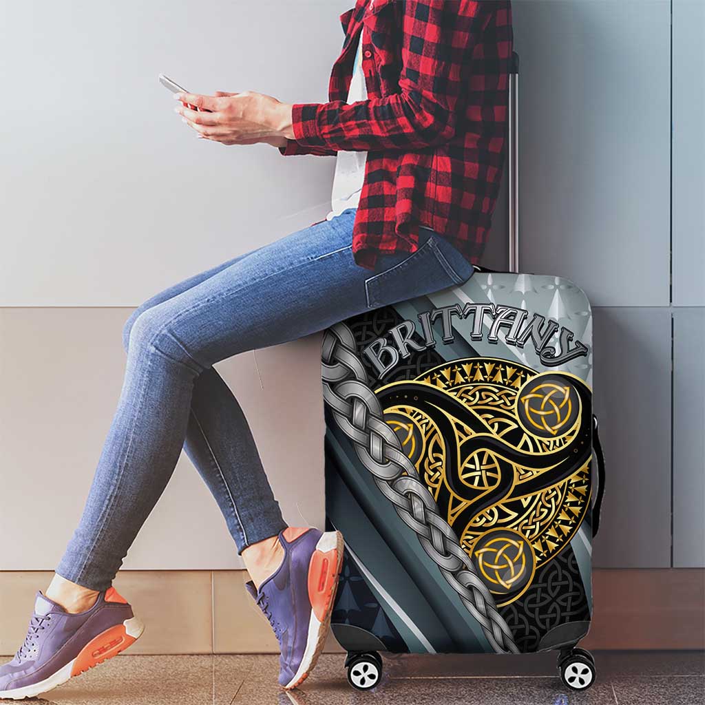 Brittany Triskele Celtic Luggage Cover Silver and Gold Sporty Style LT03