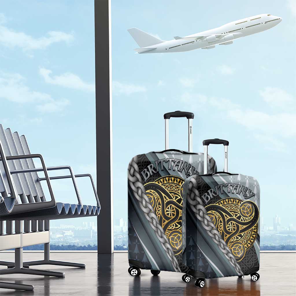 Brittany Triskele Celtic Luggage Cover Silver and Gold Sporty Style LT03