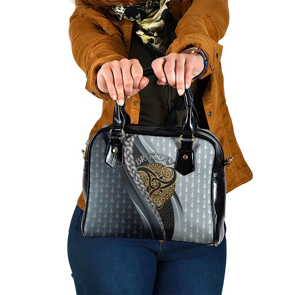 Brittany Triskele Celtic Shoulder Handbag Silver and Gold Sporty Style LT03