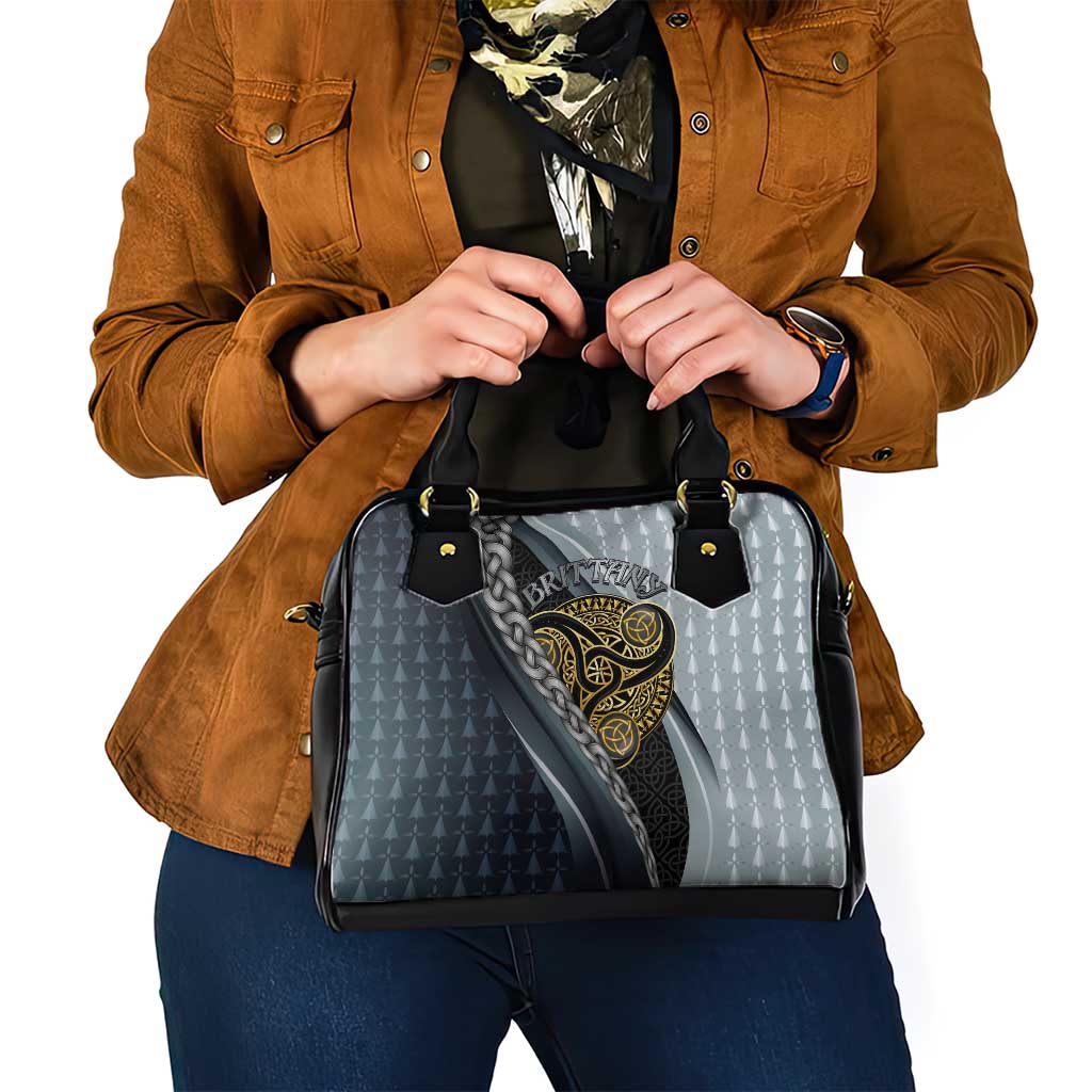 Brittany Triskele Celtic Shoulder Handbag Silver and Gold Sporty Style LT03