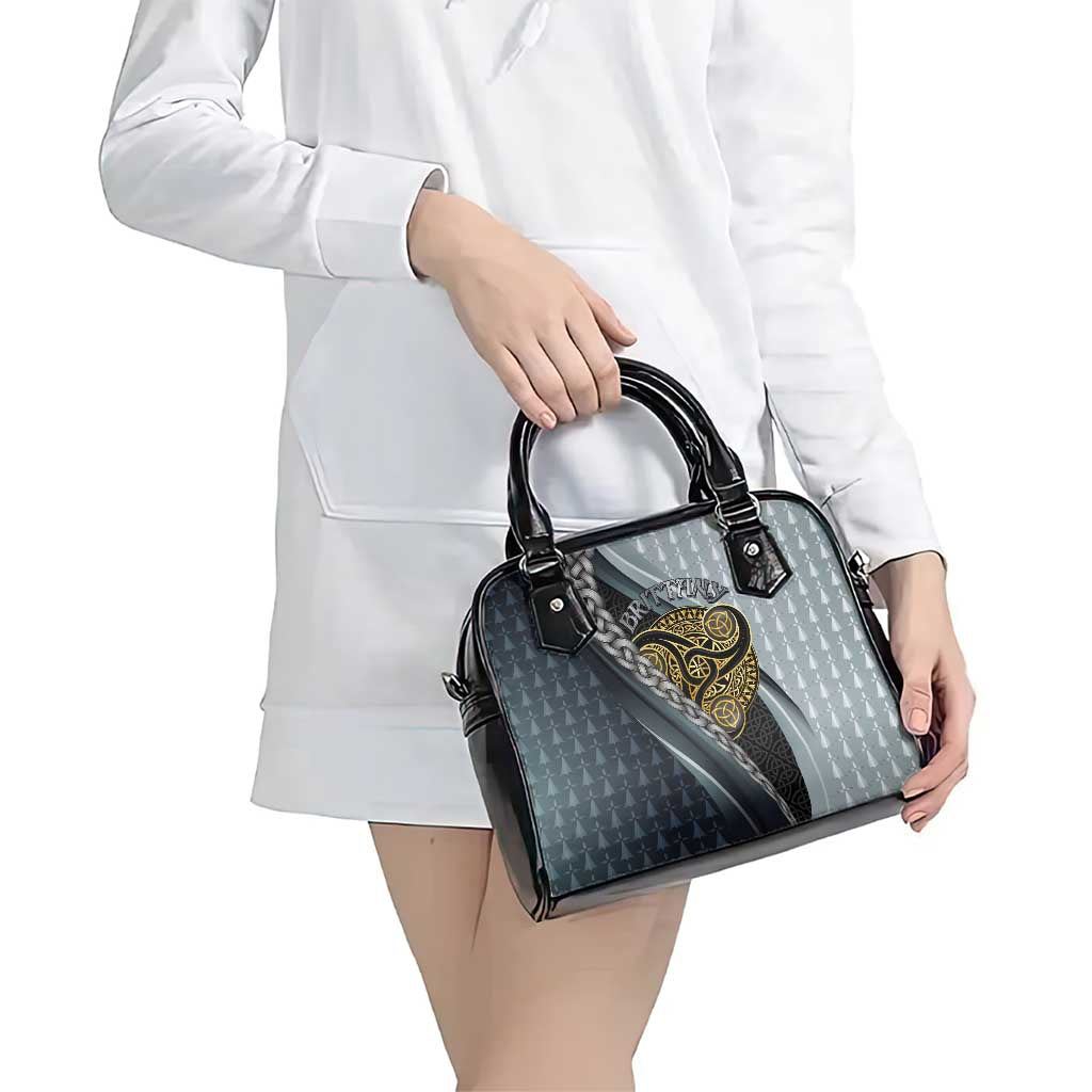Brittany Triskele Celtic Shoulder Handbag Silver and Gold Sporty Style LT03