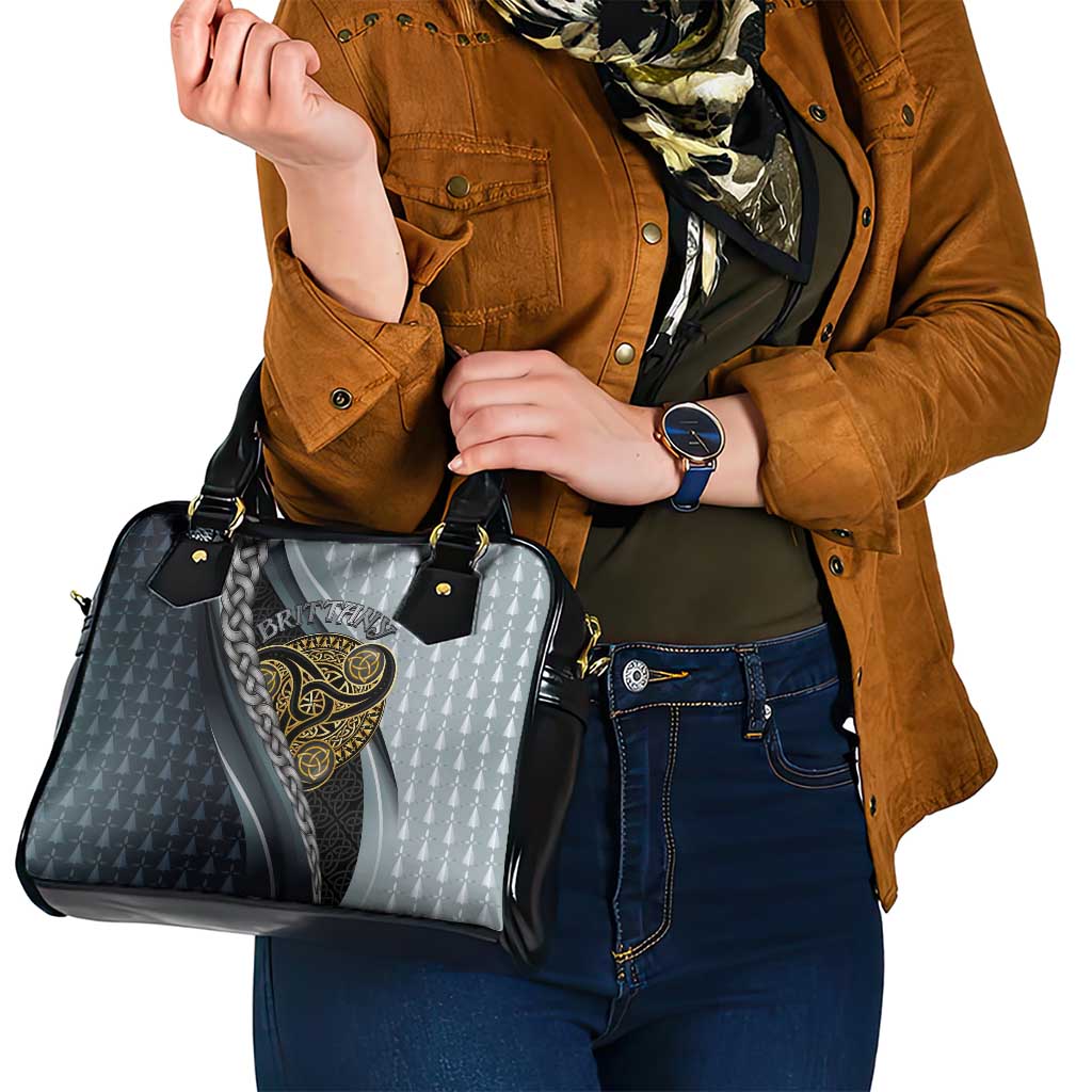 Brittany Triskele Celtic Shoulder Handbag Silver and Gold Sporty Style LT03
