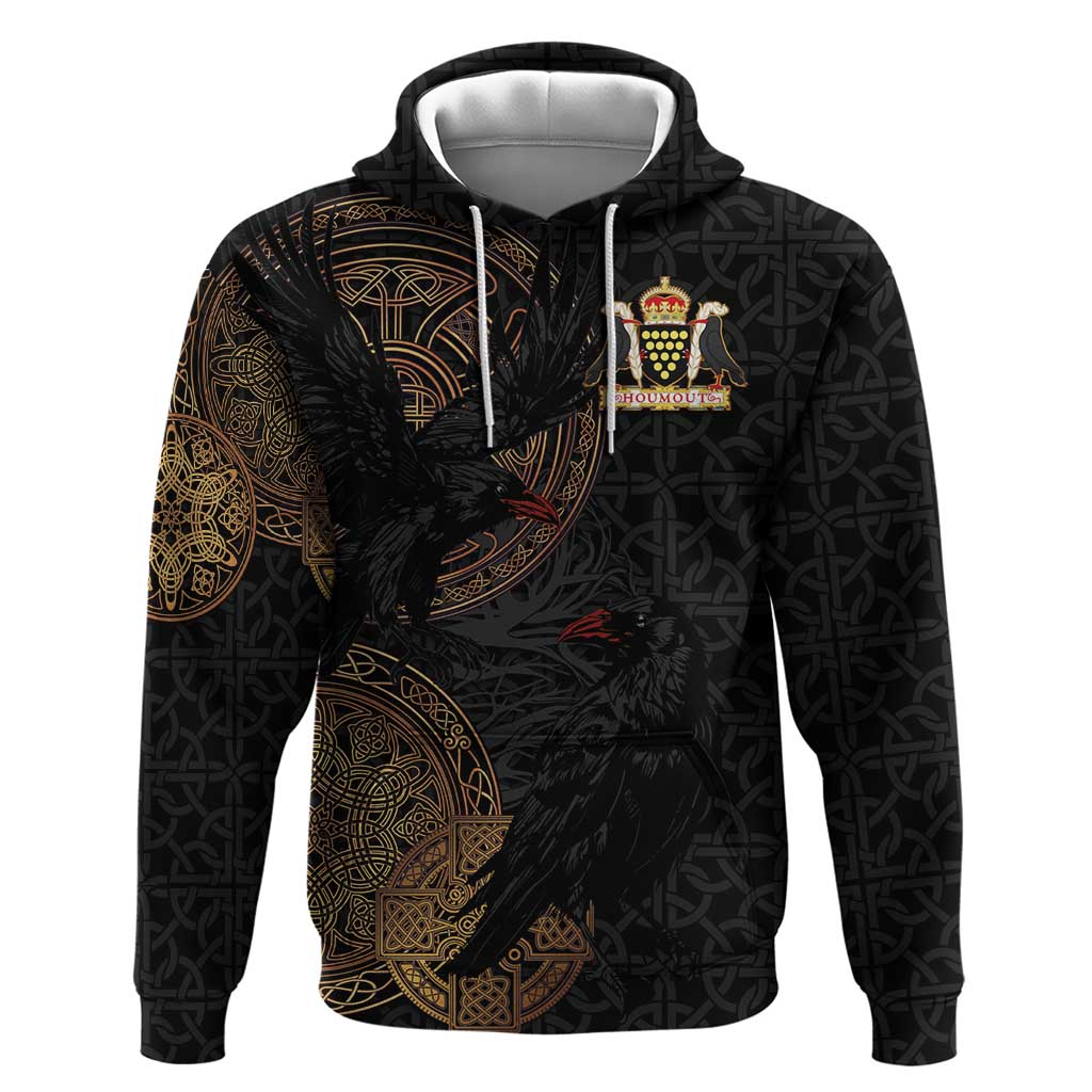 Cornwall Celtic-Chough and Knot Hoodie LT03