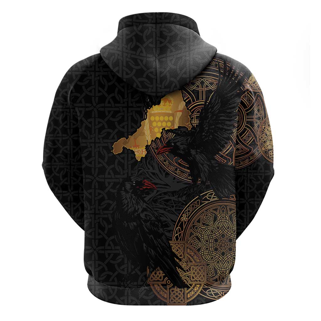 Cornwall Celtic-Chough and Knot Hoodie LT03