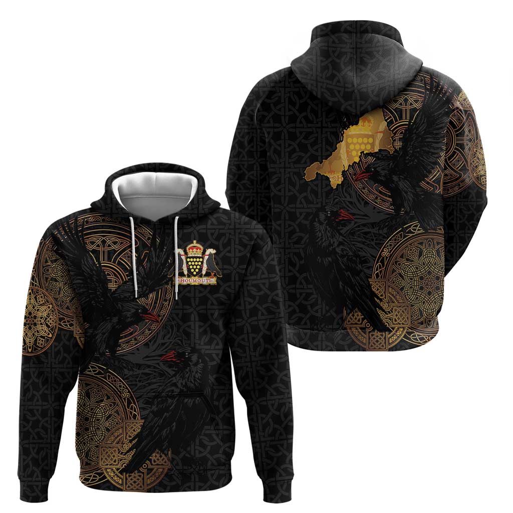 Cornwall Celtic-Chough and Knot Hoodie LT03