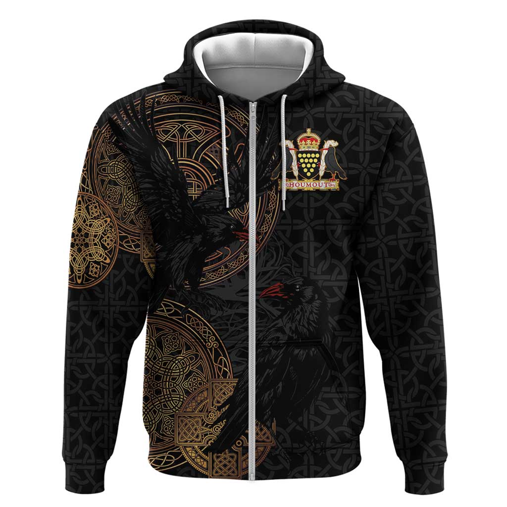 Cornwall Celtic-Chough and Knot Hoodie LT03