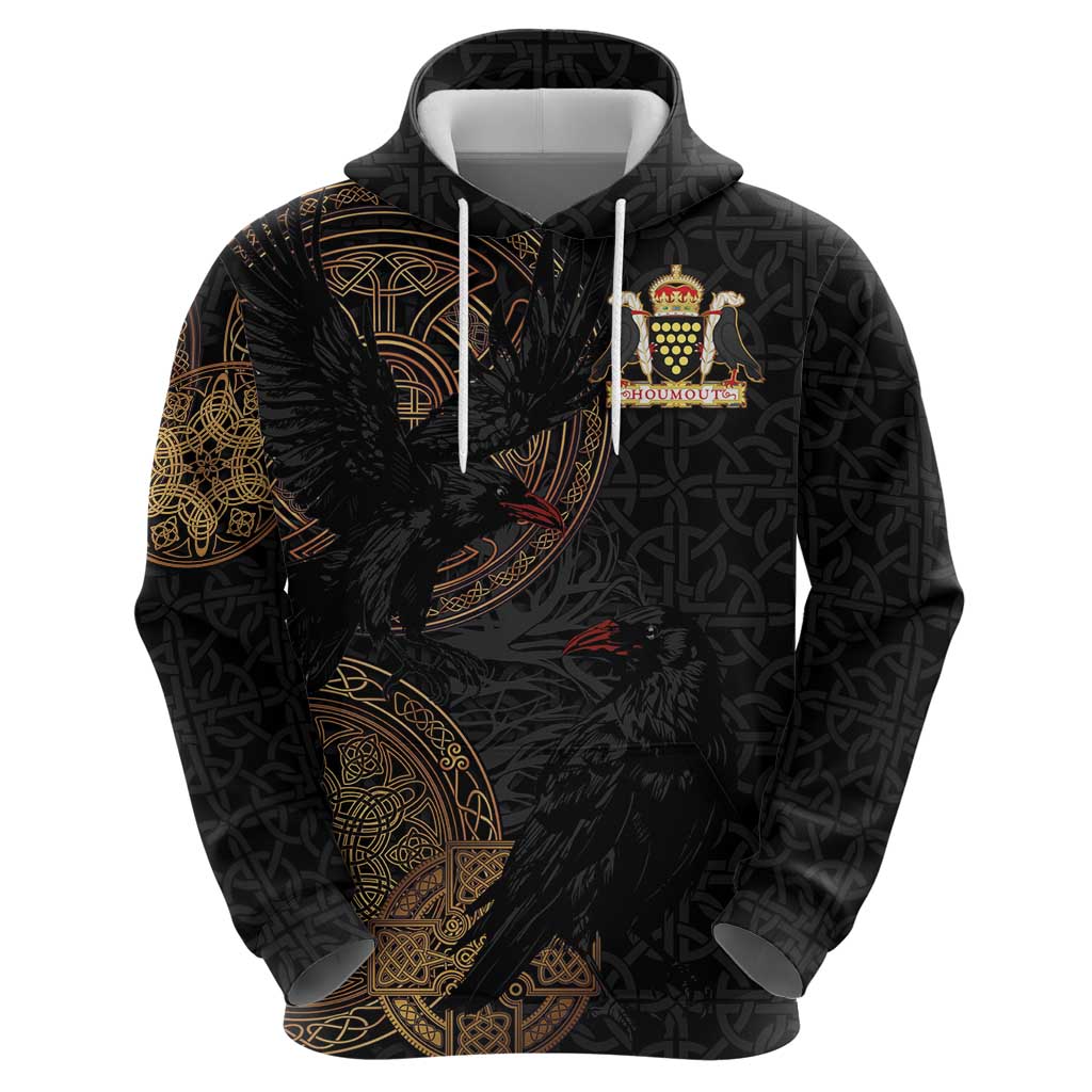 Cornwall Celtic-Chough and Knot Hoodie LT03