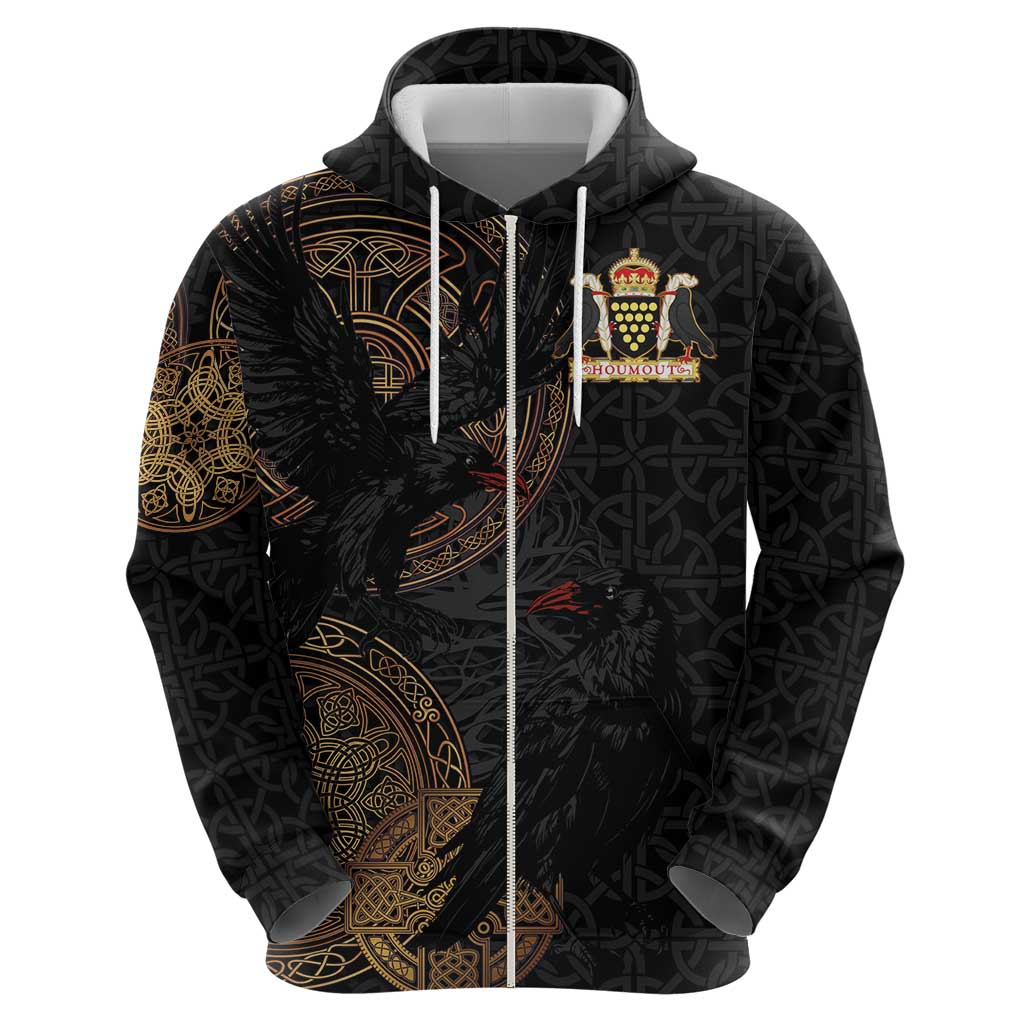Cornwall Celtic-Chough and Knot Hoodie LT03
