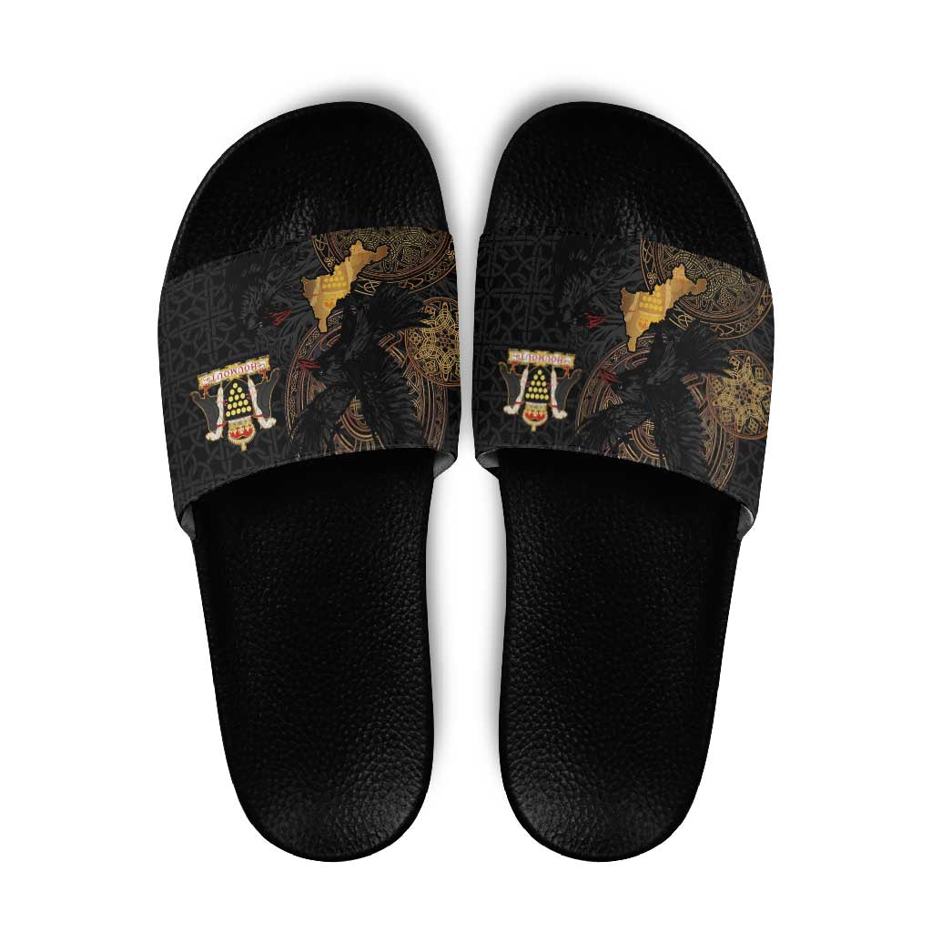 Cornwall Celtic-Chough and Knot Slide Sandals LT03