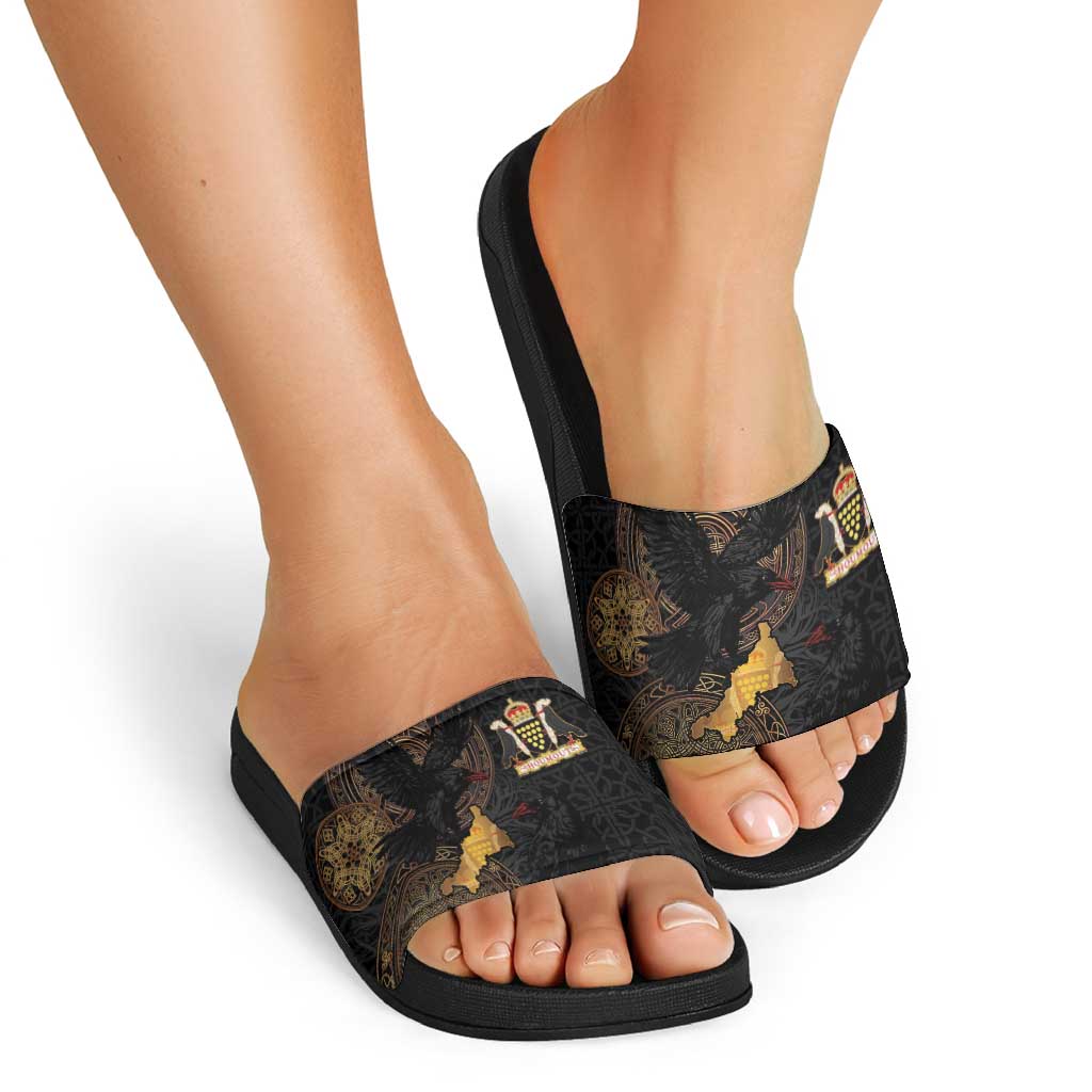 Cornwall Celtic-Chough and Knot Slide Sandals LT03