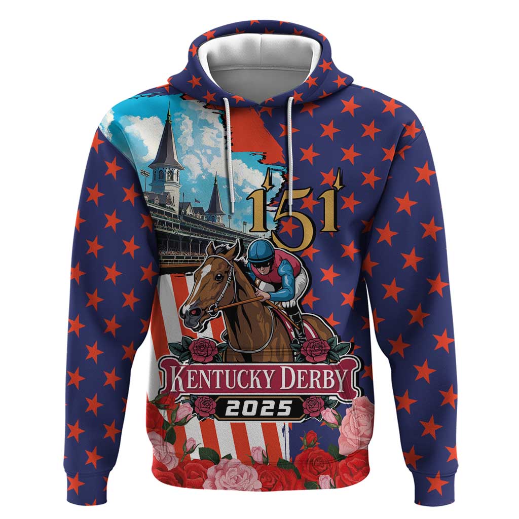 Kentucky Horses Racing 2025 Hoodie Anniversary 151st The Race for the Roses LT03