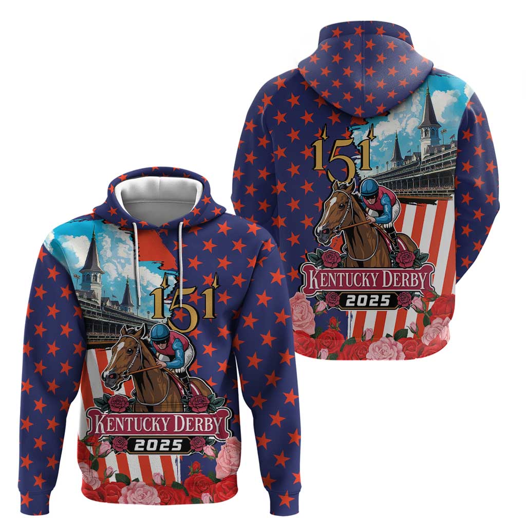 Kentucky Horses Racing 2025 Hoodie Anniversary 151st The Race for the Roses LT03