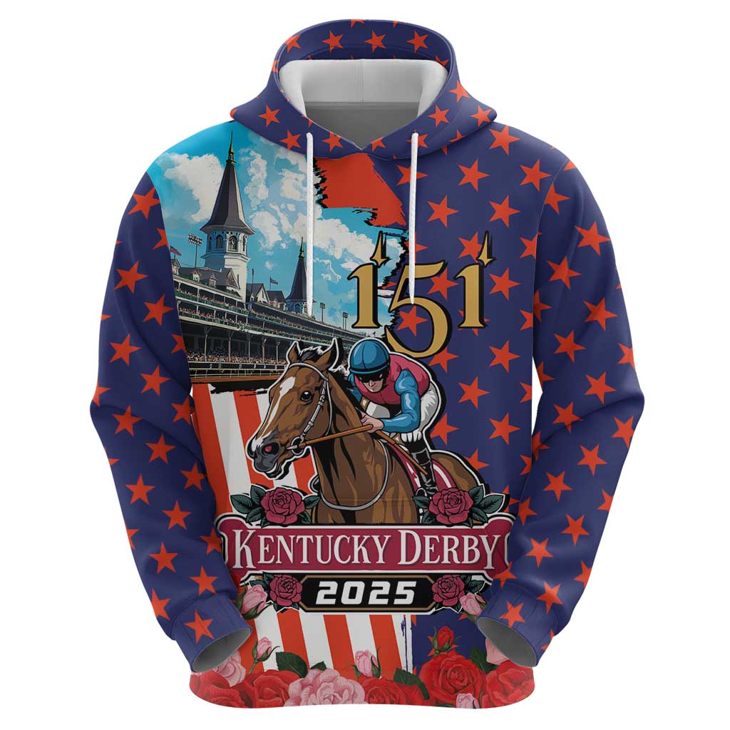 Kentucky Horses Racing 2025 Hoodie Anniversary 151st The Race for the Roses LT03