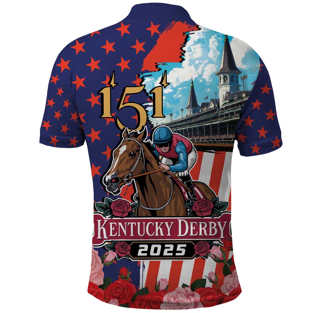 Kentucky Horses Racing 2025 Polo Shirt Anniversary 151st The Race for the Roses LT03
