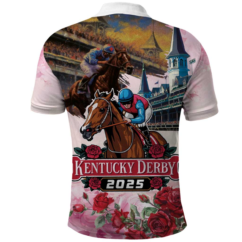 Kentucky Horses Racing 2025 Polo Shirt Churchill Downs The Race for the Roses LT03