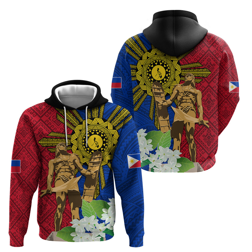 Philippines Lapu Lapu King Jasmine Flowers Hoodie Filipino Sun Tattoo LT03