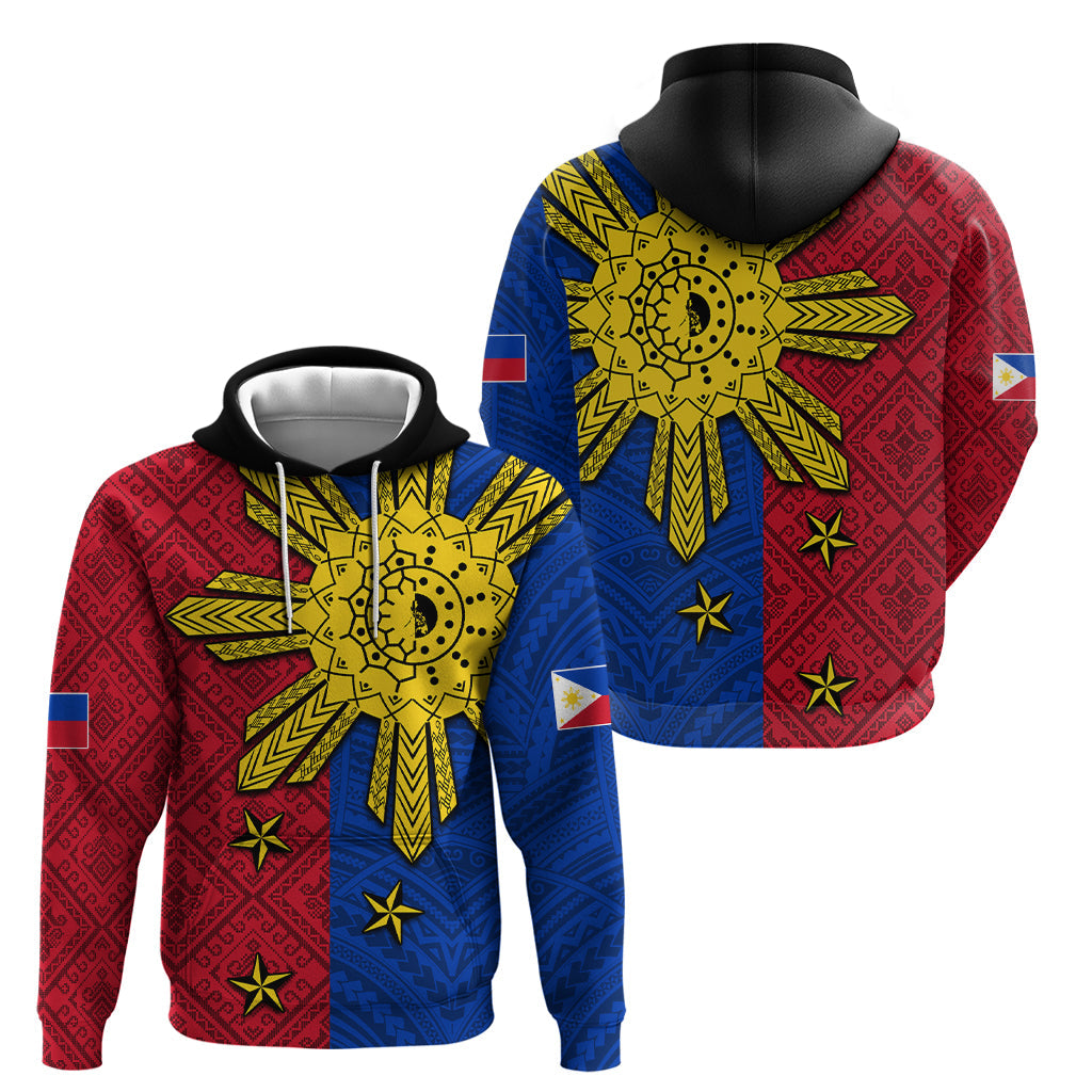 Philippines Sun Batok Tattoo Hoodie Polynesian and Yakan Pattern LT03
