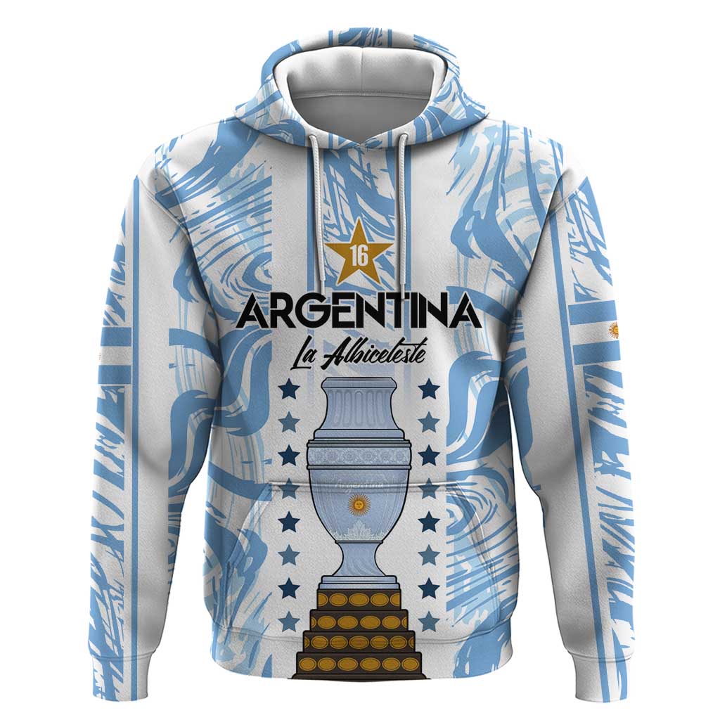 Custom Argentina Champion Football 2024 Hoodie La Albiceleste Campeon de America LT03