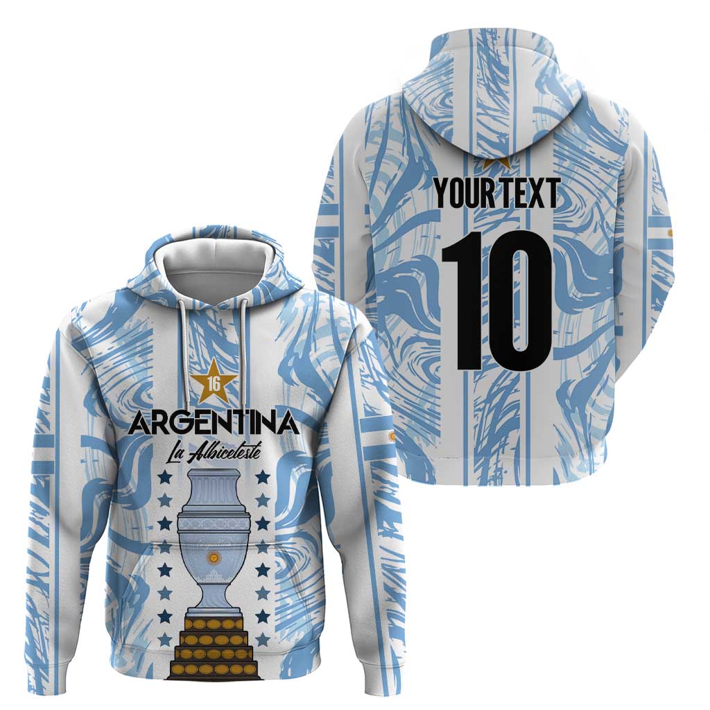 Custom Argentina Champion Football 2024 Hoodie La Albiceleste Campeon de America LT03
